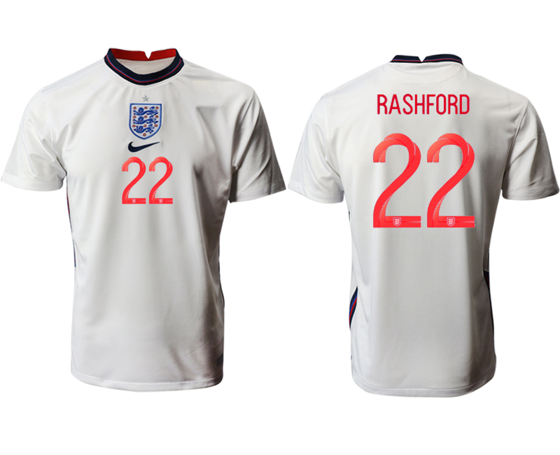 Men 2021 European Cup England home aaa version white #22 Soccer Jersey